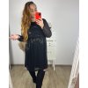 Šaty společenské flitrové dlouhý rukáv dámské nadrozměr  (3XL/4XL ONE SIZE) ITALSKÁ MÓDA IMWQ23169/DUR