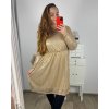 Šaty společenské flitrové dlouhý rukáv dámské nadrozměr  (3XL/4XL ONE SIZE) ITALSKÁ MÓDA IMWQ23169/DUR