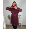 Šaty společenské flitrové dlouhý rukáv dámské nadrozměr  (3XL/4XL ONE SIZE) ITALSKÁ MÓDA IMWQ23169/DUR