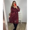 Šaty společenské flitrové dlouhý rukáv dámské nadrozměr  (3XL/4XL ONE SIZE) ITALSKÁ MÓDA IMWQ23170/DUR (Velikost 3XL/4XL, Barva Černá)