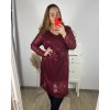 Šaty společenské flitrové dlouhý rukáv dámské nadrozměr  (3XL/4XL ONE SIZE) ITALSKÁ MÓDA IMWQ23170/DUR (Velikost 3XL/4XL, Barva Černá)