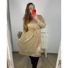 Šaty společenské flitrové dlouhý rukáv dámské nadrozměr  (3XL/4XL ONE SIZE) ITALSKÁ MÓDA IMWQ23170/DUR (Velikost 3XL/4XL, Barva Černá)