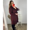 Šaty společenské třpytivé dlouhý rukáv dámské nadrozměr  (3XL/4XL ONE SIZE) ITALSKÁ MÓDA IMWQ23221/DUR