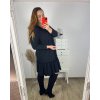 Šaty elegantní dlouhý rukáv dámské nadrozměr (3XL/4XL ONE SIZE) ITALSKÁ MÓDA IMWQ23202/DUR