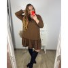 Šaty elegantní dlouhý rukáv dámské nadrozměr (3XL/4XL ONE SIZE) ITALSKÁ MÓDA IMWQ23202/DUR