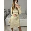 Šaty elegantní dlouhý rukáv dámské (S/M ONE SIZE) ITALSKÁ MÓDA IMM23M3971/DU (Velikost S/M/L, Barva béžová)