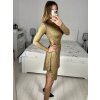 Šaty elegantní dlouhý rukáv dámské (S/M ONE SIZE) ITALSKÁ MÓDA IMM23M3971/DU (Velikost S/M/L, Barva béžová)