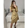 Šaty elegantní dlouhý rukáv dámské (S/M ONE SIZE) ITALSKÁ MÓDA IMM23M3971/DU (Velikost S/M/L, Barva béžová)