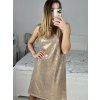 Šaty elegantní třpytivé s flitry bez rukávu dámské (S/M ONE SIZE) ITALSKá MóDA IMM23M84269/DUR (Velikost S/M/L, Barva Černá)