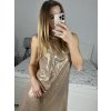 Šaty elegantní třpytivé s flitry bez rukávu dámské (S/M ONE SIZE) ITALSKá MóDA IMM23M84269/DUR (Velikost S/M/L, Barva Černá)