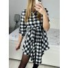 Šaty košilové dlouhý rukáv dámské (S/M ONE SIZE) ITALSKÁ MÓDA IMC23468/DU (Velikost S/M/L, Barva Černo-bílá)