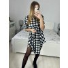 Šaty košilové dlouhý rukáv dámské (S/M ONE SIZE) ITALSKÁ MÓDA IMC23468/DU (Velikost S/M/L, Barva Černo-bílá)