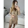 Šaty elegantní flitrové dlouhý rukáv dámské (S/M ONE SIZE) ITALSKá MóDA IMM23M4116/DU (Velikost S/M/L, Barva Černá)