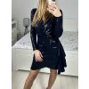 Šaty elegantní flitrové dlouhý rukáv dámské (S/M ONE SIZE) ITALSKá MóDA IMM23M4116/DU (Velikost S/M/L, Barva Černá)