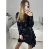 Šaty elegantní flitrové dlouhý rukáv dámské (S/M ONE SIZE) ITALSKá MóDA IMM23M4116/DU (Velikost S/M/L, Barva Černá)
