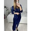 Šaty elegantní flitrové dlouhý rukáv dámské (S/M ONE SIZE) ITALSKá MóDA IMM23M5114/DU (Velikost S/M/L, Barva Černá)