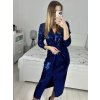 Šaty elegantní flitrové dlouhý rukáv dámské (S/M ONE SIZE) ITALSKá MóDA IMM23M5114/DU (Velikost S/M/L, Barva Černá)