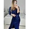 Šaty elegantní flitrové dlouhý rukáv dámské (S/M ONE SIZE) ITALSKá MóDA IMM23M5114/DU (Velikost S/M/L, Barva Černá)