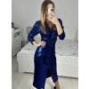 Šaty elegantní flitrové dlouhý rukáv dámské (S/M ONE SIZE) ITALSKá MóDA IMM23M5114/DU (Velikost S/M/L, Barva Černá)