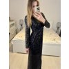 Šaty dlouhé společenské flitrové dlouhý rukáv dámské (S/M ONE SIZE) ITALSKÁ MÓDA IMWGS234294/DUR (Velikost S/M/L, Barva Černá)