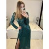 Šaty dlouhé společenské flitrové dlouhý rukáv dámské (S/M ONE SIZE) ITALSKÁ MÓDA IMWGS234294/DUR (Velikost S/M/L, Barva Černá)