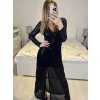 Šaty dlouhé společenské flitrové dlouhý rukáv dámské (S/M ONE SIZE) ITALSKÁ MÓDA IMWGS234294/DUR (Velikost S/M/L, Barva Černá)