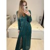 Šaty dlouhé společenské flitrové dlouhý rukáv dámské (S/M ONE SIZE) ITALSKÁ MÓDA IMWGS234294/DUR (Velikost S/M/L, Barva Černá)