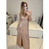 Šaty dlouhé společenské flitrové dlouhý rukáv dámské (S/M ONE SIZE) ITALSKÁ MÓDA IMWGS234294/DUR (Velikost S/M/L, Barva Černá)