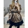 Tunika lesklá s páskem dlouhý rukáv dámská (S/M ONE SIZE) ITALSKÁ MÓDA IMM23M533A/DU (Velikost S/M/L, Barva tmavě zelená)