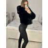 Bunda kožíšek dlouhý rukáv dámská (S/M ONE SIZE) ITALSKÁ MÓDA IMM23M5537/DUR (Velikost S/M/L, Barva Černá)
