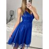 Šaty společenské na ramínka tylové dámské (XS/S/M/L ONE SIZE) ITALSKá MóDA IMC23498/DUR (Velikost S/M/L, Barva Černá)