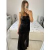 Šaty elegantní třpytivé s flitry na ramínka dámské (S/M ONE SIZE) ITALSKÁ MÓDA IMWAE2342230/DU (Velikost S/M/L, Barva Černá)