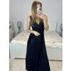 Šaty dlouhé společenské flitrové sametové bez rukávu dámské (S/M ONE SIZE) ITALSKÁ MÓDA IMWB233931/DU (Velikost S/M/L, Barva Černá)