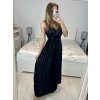 Šaty dlouhé společenské flitrové sametové bez rukávu dámské (S/M ONE SIZE) ITALSKÁ MÓDA IMWB233931/DU (Velikost S/M/L, Barva Černá)