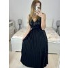 Šaty dlouhé společenské flitrové sametové bez rukávu dámské (S/M ONE SIZE) ITALSKÁ MÓDA IMWB233931/DU (Velikost S/M/L, Barva Černá)