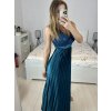 Šaty dlouhé společenské flitrové sametové bez rukávu dámské (S/M ONE SIZE) ITALSKÁ MÓDA IMWB233931/DU (Velikost S/M/L, Barva Černá)