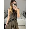 Šaty dlouhé společenské třpytivé s páskem bez rukávu dámské (S/M ONE SIZE) ITALSKá MóDA IMHMS23150/DU (Velikost S/M/L, Barva červená)