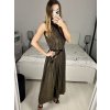 Šaty dlouhé společenské třpytivé s páskem bez rukávu dámské (S/M ONE SIZE) ITALSKá MóDA IMHMS23150/DU (Velikost S/M/L, Barva červená)
