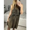 Šaty společenské třpytivé s páskem bez rukávu dámské (S/M ONE SIZE) ITALSKá MóDA IMHMS23153/DU (Velikost S/M/L, Barva červená)