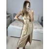 Šaty dlouhé společenské bez rukávu dámské (S/M ONE SIZE) ITALSKá MODA IM323141/DU (Velikost S/M/L, Barva béžová)