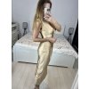 Šaty dlouhé společenské bez rukávu dámské (S/M ONE SIZE) ITALSKá MODA IM323141/DU (Velikost S/M/L, Barva béžová)