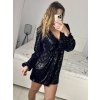 Šaty společenské třpytivé s flitry dlouhý rukáv dámské (S/M ONE SIZE) ITALSKÁ MÓDA IMPBB23B21603/DU
