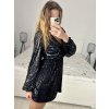 Šaty společenské třpytivé s flitry dlouhý rukáv dámské (S/M ONE SIZE) ITALSKÁ MÓDA IMPBB23B21603/DU