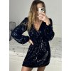 Šaty společenské třpytivé s flitry dlouhý rukáv dámské (S/M ONE SIZE) ITALSKÁ MÓDA IMPBB23B21603/DU