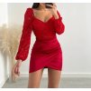 Šaty elegantní krajkové dlouhý rukáv dámské (S/M ONE SIZE) ITALSKÁ MÓDA IMPMD2331288/DU (Velikost S/M/L, Barva Černá)