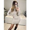 Šaty úpletové dlouhý rukáv dámské (S/M ONE SIZE) ITALSKÁ MÓDA IMPMD231039X/DU