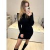 Šaty úpletové dlouhý rukáv dámské (S/M ONE SIZE) ITALSKÁ MÓDA IMPMD231039X/DU