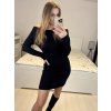 Šaty úpletové dlouhý rukáv dámské (S/M ONE SIZE) ITALSKÁ MÓDA IMPMD231039X/DU