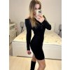 Šaty úpletové dlouhý rukáv dámské (S/M ONE SIZE) ITALSKÁ MÓDA IMPMD231039X/DU