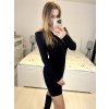Šaty úpletové dlouhý rukáv dámské (S/M ONE SIZE) ITALSKÁ MÓDA IMPMD231039X/DU